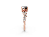 Rose gold Fancy Black Marquise Cut Diamond Scattered Round Accent Ring with Prong Setting_14