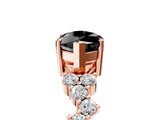 Rose gold Fancy Black Marquise Cut Diamond Scattered Round Accent Ring with Prong Setting_17