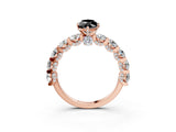 Rose gold Fancy Black Marquise Cut Diamond Side Stone Engagement Ring with Four-Prong Setting_51