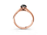 Rose gold Fancy Black Marquise Cut Diamond Solitaire Engagement Ring with Classic Band and Four-Prong Setting_15
