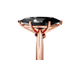 Rose gold Fancy Black Marquise Cut Diamond Solitaire Engagement Ring with Classic Band and Four-Prong Setting_17
