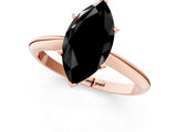 Rose gold Fancy Black Marquise Cut Diamond Solitaire Engagement Ring with Classic Band and Four-Prong Setting_37