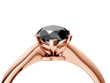 Rose gold Fancy Black Marquise Cut Diamond Solitaire Engagement Ring with Classic Band and Four-Prong Setting_40