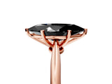 Rose gold Fancy Black Marquise Cut Diamond Solitaire Engagement Ring with Classic Band and Four-Prong Setting_41