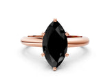 Rose gold Fancy Black Marquise Cut Diamond Solitaire Engagement Ring with Round Band and Four-Prong Setting_84