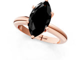 Rose gold Fancy Black Marquise Cut Diamond Solitaire Engagement Ring with Round Band and Four-Prong Setting_85