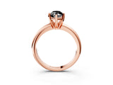 Rose gold Fancy Black Marquise Cut Diamond Solitaire Engagement Ring with Round Band and Four-Prong Setting_87