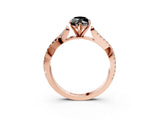 Rose gold Fancy Black Marquise Cut Diamond Solitaire Engagement Ring with Twisted Pavé Band and Four-Prong Setting_39