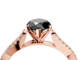 Rose gold Fancy Black Marquise Cut Diamond Solitaire Engagement Ring with Twisted Pavé Band and Four-Prong Setting_40