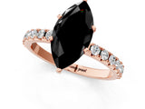 Rose gold Fancy Black Marquise Cut Diamond Solitaire Pavé Band with Four-Prong Setting_1