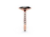 Rose gold Fancy Black Marquise Cut Diamond Solitaire Pavé Band with Four-Prong Setting_2
