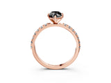 Rose gold Fancy Black Marquise Cut Diamond Solitaire Pavé Band with Four-Prong Setting_3
