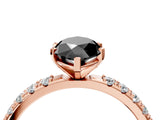 Rose gold Fancy Black Marquise Cut Diamond Solitaire Pavé Band with Four-Prong Setting_4