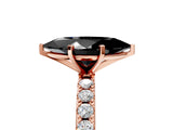 Rose gold Fancy Black Marquise Cut Diamond Solitaire Pavé Band with Four-Prong Setting_5