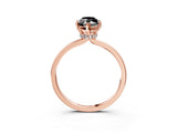 Rose gold Fancy Black Marquise Cut Diamond Solitaire Ring with Classic Band and Four-Prong Setting_3