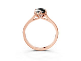 Rose gold Fancy Black Marquise Cut Diamond Solitaire Ring with Flower Prong Setting and Classic Band_39