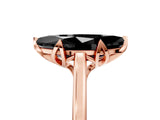 Rose gold Fancy Black Marquise Cut Diamond Solitaire Ring with Flower Prong Setting and Classic Band_41