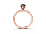 Rose gold Fancy Black Marquise Cut Diamond Solitaire Ring with Pavé Accents and Four-Prong Setting_3