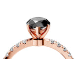 Rose gold Fancy Black Marquise Cut Diamond Solitaire Ring with Pavé Accents and Four-Prong Setting_4