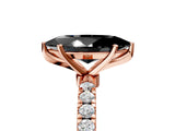 Rose gold Fancy Black Marquise Cut Diamond Solitaire Ring with Pavé Accents and Four-Prong Setting_5