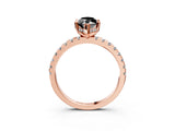 Rose gold Fancy Black Marquise Cut Diamond Solitaire Ring with Round  Pavé Band and Four-Prong Setting_39