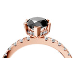 Rose gold Fancy Black Marquise Cut Diamond Solitaire Ring with Round  Pavé Band and Four-Prong Setting_40