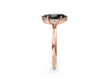 Rose gold Fancy Black Marquise Cut Diamond Solitaire Ring with Thin Band and Four-Prong Setting_2