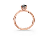 Rose gold Fancy Black Marquise Cut Diamond Solitaire Ring with Thin Band and Four-Prong Setting_3