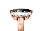 Rose gold Fancy Black Marquise Cut Diamond Three-Stone Ring with Four-Prong Setting and Classic Band_5