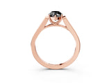 Rose gold Fancy Black Marquise Cut Solitaire Cathedral Diamond Engagement Ring with Channel-Set Band and Four-Prong Setting_6