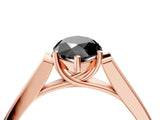 Rose gold Fancy Black Marquise Cut Solitaire Cathedral Diamond Engagement Ring with Channel-Set Band and Four-Prong Setting_7