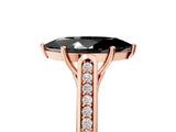 Rose gold Fancy Black Marquise Cut Solitaire Cathedral Diamond Engagement Ring with Channel-Set Band and Four-Prong Setting_8
