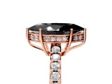 Rose gold Fancy Black Marquise Cut Solitaire Diamond Engagement Ring with Pavé Band and Six-Prong Setting_17