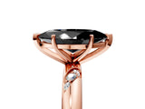 Rose gold Fancy Black Marquise Cut Solitaire Diamond Engagement Ring with Twisted Pave Band and Four-Prong Setting_8