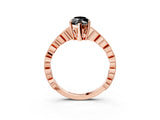 Rose gold Fancy Black Marquise Cut Solitaire Diamond Ring with Infinity Twist Band and Four-Prong Setting_27