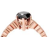 Rose gold Fancy Black Marquise Cut Solitaire Diamond Ring with Infinity Twist Band and Four-Prong Setting_28