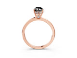 Rose gold Fancy Black Marquise Cut Solitaire Diamond Ring with Prong Setting and Plain Band_3