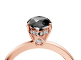 Rose gold Fancy Black Marquise Cut Solitaire Diamond Ring with Prong Setting and Plain Band_4