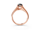 Rose gold Fancy Black Marquise Cut Solitaire Diamond Ring with Six-Prong Setting and Classic Band_15