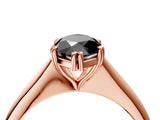 Rose gold Fancy Black Marquise Cut Solitaire Diamond Ring with Six-Prong Setting and Classic Band_16