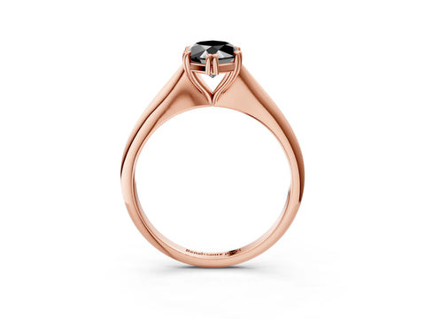 Rose gold Fancy Black Marquise Cut Solitaire Diamond Ring with Six-Prong Setting and Classic Band_3