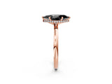 Rose gold Fancy Black Marquise Cut Solitaire Engagement Ring with Cathedral Band and Four-Prong Setting_2