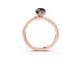 Rose gold Fancy Black Marquise Cut Solitaire Engagement Ring with Cathedral Band and Four-Prong Setting_3