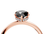Rose gold Fancy Black Marquise Cut Solitaire Engagement Ring with Cathedral Band and Four-Prong Setting_4