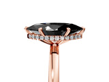 Rose gold Fancy Black Marquise Cut Solitaire Engagement Ring with Cathedral Band and Four-Prong Setting_5