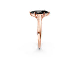 Rose gold Fancy Black Marquise Cut Solitaire Engagement Ring with Tapered Band and Four-Prong Setting_5