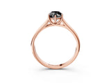 Rose gold Fancy Black Marquise Cut Solitaire Engagement Ring with Tapered Band and Four-Prong Setting_6