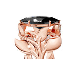 Rose gold Fancy Black Marquise Cut Solitaire Leaf-Inspired Engagement Ring with Prong Setting_17