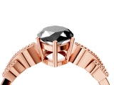 Rose gold Fancy Black Marquise Cut Solitaire Milgrain Leaf Band with Prong Setting_4