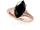 Rose gold Fancy Black Marquise Cut Solitaire Pavé Band with Four-Prong Setting_1